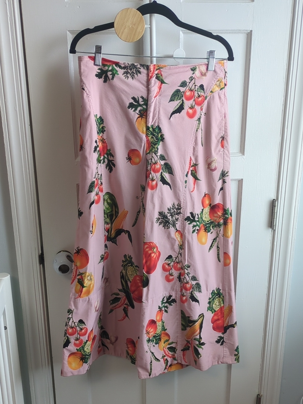 Maeve Pink Wide-Leg Pant with Fruit & Veg Print